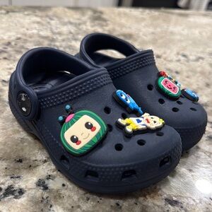 CROCS Kids Navy Slippers with Character Charms